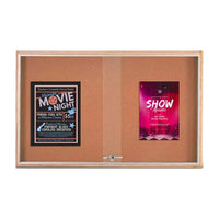 Sliding Glass Doors Indoor 72x30 Enclosed Bulletin Boards (Wood Framed)
