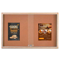 Sliding Glass Doors Indoor 72x48 Enclosed Bulletin Boards (Wood Framed)