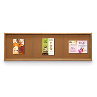 Sliding Glass Doors Indoor 84x30 Enclosed Bulletin Boards (Wood Framed)