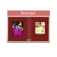 50 x 40 Indoor Enclosed Wood Bulletin Boards with Sliding Glass Doors and Message Header