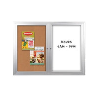 Enclosed 2-Door INDOOR Combo Board 42x32 | Cork Bulletin Board & Dry Erase Marker Board