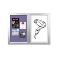 Enclosed 2-Door INDOOR Combo Board 60x60 | Cork Bulletin Board & Dry Erase Marker Board