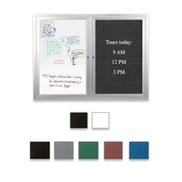 Enclosed 2-Door INDOOR Combo Board 48x36 | Changeable FELT Letter Board & Dry Erase Marker Board