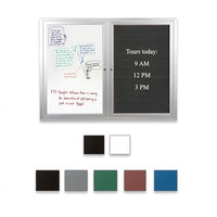 Enclosed 2-Door INDOOR Combo Board 60x36 | Changeable FELT Letter Board & Dry Erase Marker Board