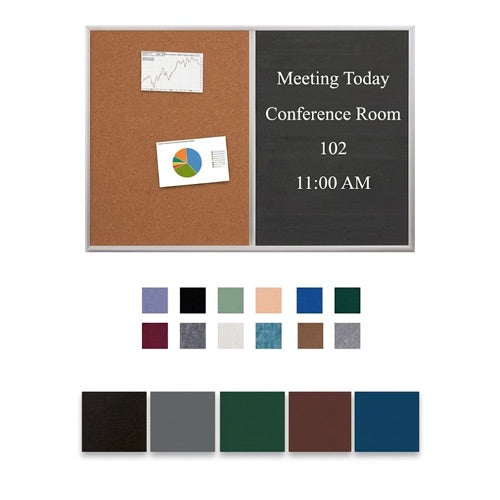 Combo Board 30x40 Metal Framed Cork Bulletin Letter Board (Open Face with Silver Trim)