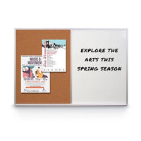 Value Line Magnetic Combo Board 18x24 Metal Framed Cork Bulletin Marker Board (Open Face with Silver Trim)
