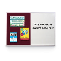 Value Line Magnetic Combo Board 36x84 Metal Framed Cork Bulletin Marker Board (Open Face with Silver Trim)