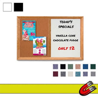 Decorative 24" x 24" Combo Bulletin Board & Magnetic Dry Erase White - Black Marker Board