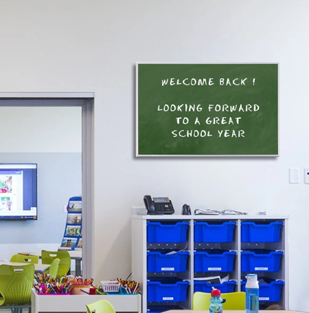 36x72 Magnetic Green Chalk Board with Aluminum Frame (Porcelain on Steel)