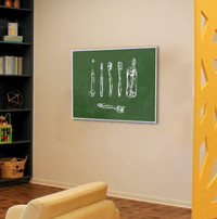 48x48 Magnetic Green Chalk Board with Aluminum Frame (Porcelain on Steel)