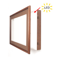 SwingFrame Designer Wood Framed Shadow Box + Interior Lighting | 1" Deep Shadowboxes