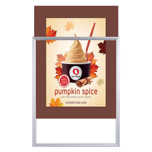 TOP LOADER SIGN FRAME 11" x 14" WITH 3" WIDE MAT BOARD (SHOWN IN SILVER WITH MAROON MAT BOARD)
