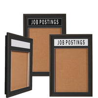 Designer Wood Bulletin Board 36 x 36 SwingFrames with Header & Lights