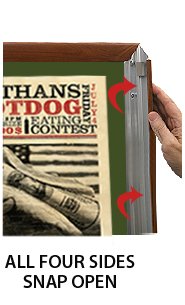 Designer Wood Snap Frames for Posters 8.5x11(1" Wide Matboard)