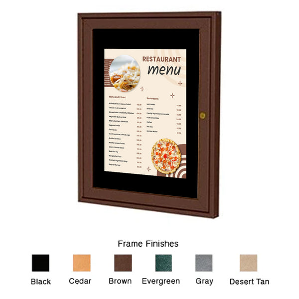 ECO-Design Outdoor Enclosed Menu Board, Cork Bulletin Backer, Viewing Area 19 x 25