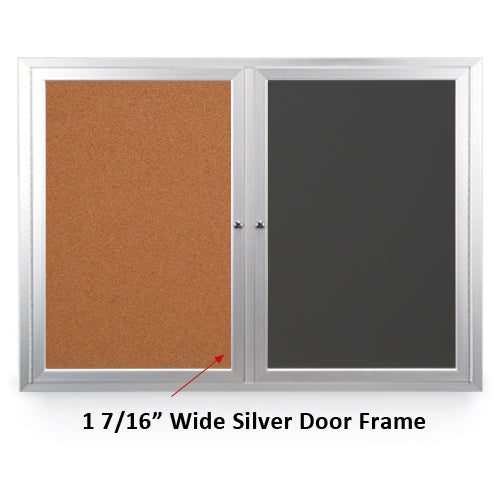 72x36 DRY ERASE / CORK COMBINATION HAS MITERED (SQUARE) CORNERS