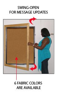 Extra Large Wide Wood 24 x 84 Enclosed Bulletin Cork Board SwingFrames