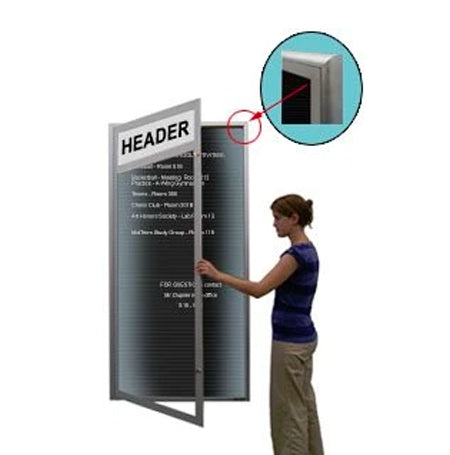 EXTRA LARGE Radius Edge Enclosed Letter Boards | LED Lights and Personalized Message Header Printed Free