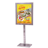 Heavy-Duty, Indestructible Steel 22x28 Sign Holder Floor Stand - Single Pole, Double-Sided Frame