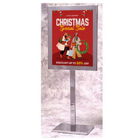 Heavy-Duty, Indestructible Steel 22x28 Sign Holder Floor Stand - Single Pole, Double-Sided Frame