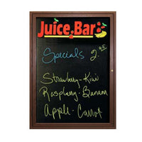 Indoor Enclosed Wood Framed Dry Erase Marker Board Display Case (Black Board)