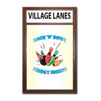 Indoor LED Lighted Enclosed Wood Framed Dry Erase Boards with Header (White Board) | Single Door Message Board