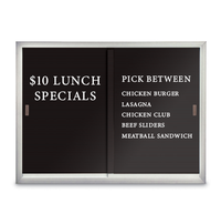 Indoor Letter Boards with 2 Sliding Glass Doors | Classic Mitered Corners Metal Cabinet in 14 Sizes