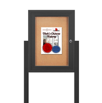 SwingCase Standing 11x17 Outdoor Bulletin Board Enclosed with 2 Posts (One Door)