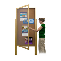 SwingCase 48x72 Extra Large Outdoor Enclosed Bulletin Board with Posts | XL Single Door Cabinet