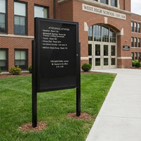 Extra Large Outdoor Enclosed Letter Boards with Leg Posts | Single Door Locking Message Board 15+ Sizes