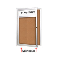 Indoor Enclosed Bulletin Boards 22 x 28 w Header & Light (Single Door)