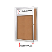 Indoor Enclosed Poster Display Cases with Header & Lights (Single Door) "SwingCase"