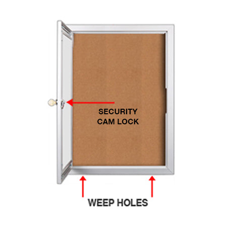 Indoor Menu Cases w Lights + Radius Edge For 8 1/2 x 11 Landscape Size Menus