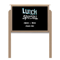 24" x 36" Outdoor Message Center - Magnetic Black Dry Erase Board with Posts