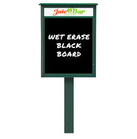 11" x 17" Standing Outdoor Message Center - Magnetic Black Dry Erase Board