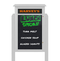 36" x 48" Outdoor Message Center - Magnetic Black Dry Erase Board with Header and Posts