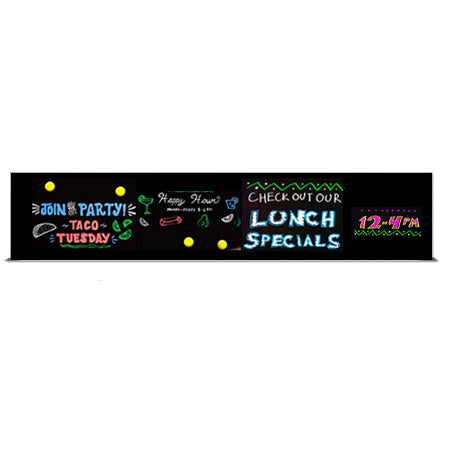 Value Line 12x84 Black Wet Erase Marker Board with Aluminum Frame