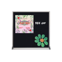 18x18 Magnetic Black Dry Erase Marker Board with Aluminum Frame