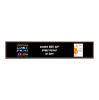 Wood Frame 12x84 Magnetic Black Wet Erase Marker Board | Porcelain on Steel