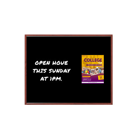 Hardwood Framed 22x28 Magnetic Black Wet Erase Marker Board with Porcelain on Steel Writing Surface ― No Ghosting