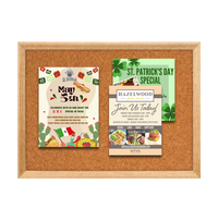 12 x 60 Wood Framed Cork Bulletin Board with Decorative Frame Style in 3 Hardwood Finishes