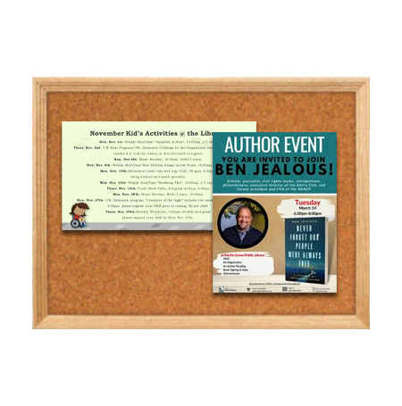 12 x 96 Wood Framed Cork Bulletin Board (with Decorative Frame Style)