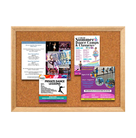 24 x 60 Wood Framed Cork Bulletin Board (with Decorative Frame Style)