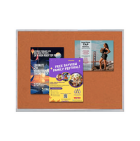 Value Line 12x24 Metal Framed Cork Bulletin Board | Open Face with Silver Trim Frame