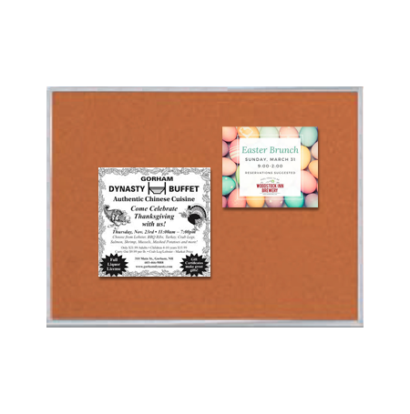 Value Line 12x36 Metal Frame Cork Bulletin Board (Open Face with Silver Trim)