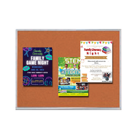 Value Line 12x60 Metal Frame Cork Bulletin Board | Open Face with Silver Trim Corkboard