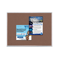 Value Line 24x24 Wood Framed Cork Bulletin Board | Open Face with Hardwood Trim Frame - 3 Finishes