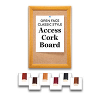 Elegant 15x20 Access Cork Board with Profile #353 Wood Framed Bulletin Board Style in 6 Finishes