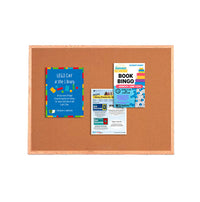 Value Line 12x48 Wood Framed Cork Bulletin Board | Open Face with Hardwood Trim