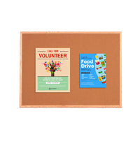 Value Line 12x84 Wood Framed Cork Bulletin Board | Open Face with Hardwood Trim